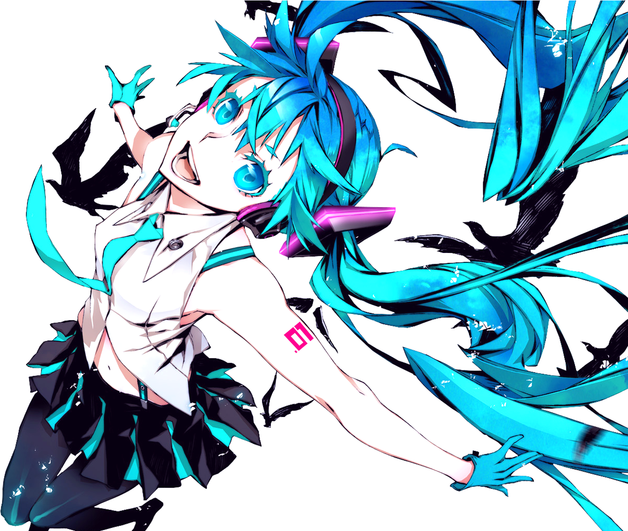 #anime, #hatsune Miku, #anime Girls, #vocaloid, Wallpaper - Shirow Miwa Miku Clipart (1920x1080), Png Download