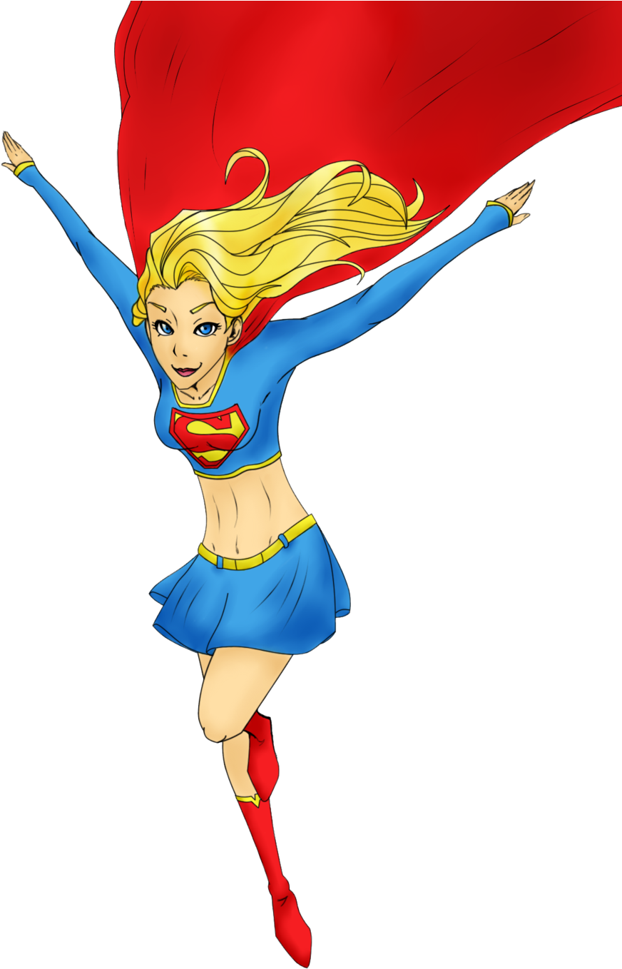 Starfire Superman Beast Boy Supergirl Superhero - Cartoon Clipart (872x1358), Png Download
