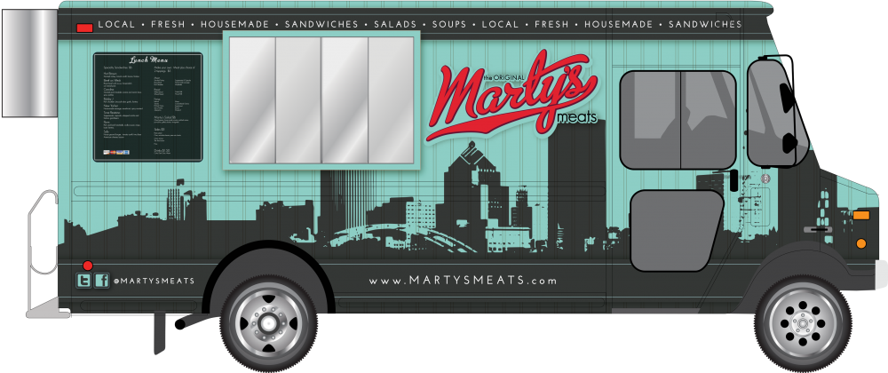 Whether You're Planning A Corporate Luncheon, Cocktail - Marty's Meats Food Truck Clipart (1000x420), Png Download