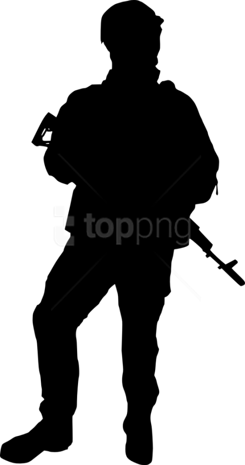 Free Png Soldier Silhouette Png - Soldier Silhouette Transparent Background Clipart (480x911), Png Download