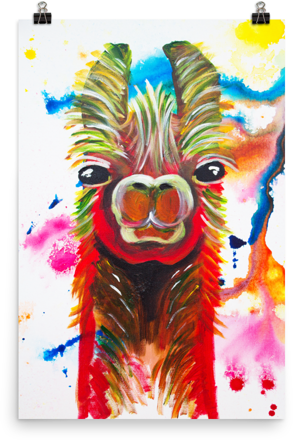 Llama • Art Print Clipart (1000x1000), Png Download
