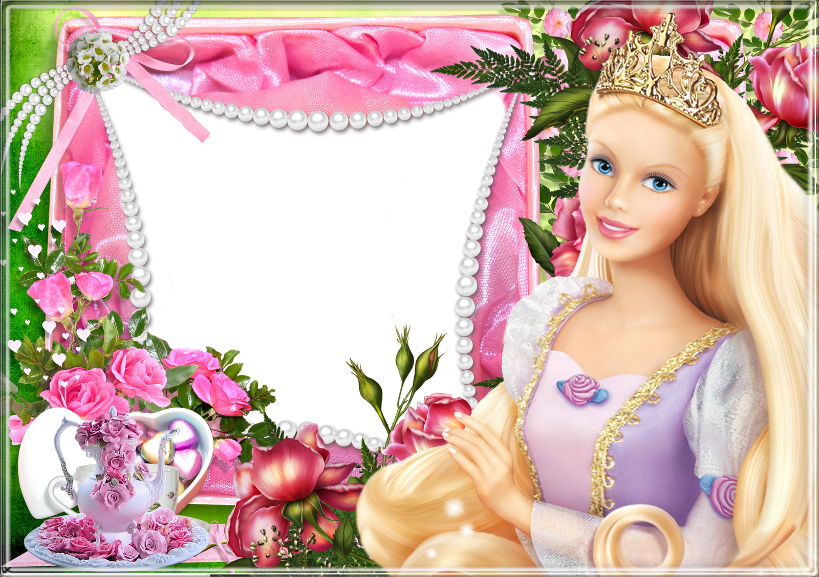 Barbie Dibujos - Barbie In Picture Frame Clipart (1600x1128), Png Download