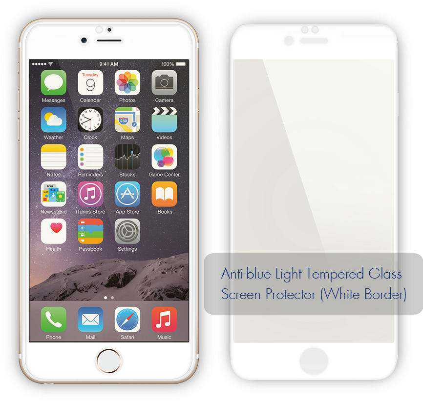 Anti Blue Light Tempered Glass Screen Protector Clipart (866x822), Png Download