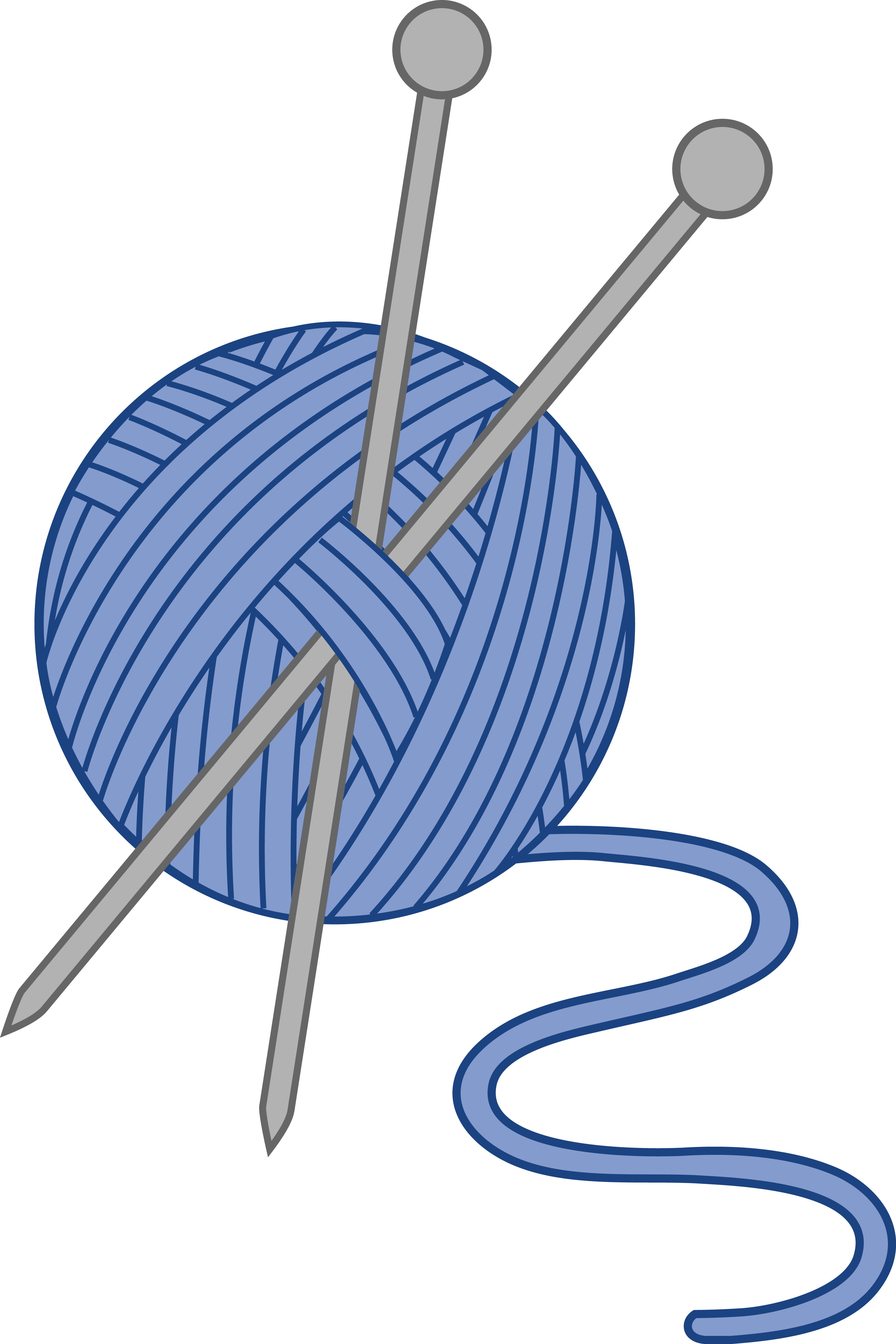Free Banner Free Download Images Heart Yarn Knitting - Knitting Needles Clip Art - Png Download (3206x4809), Png Download