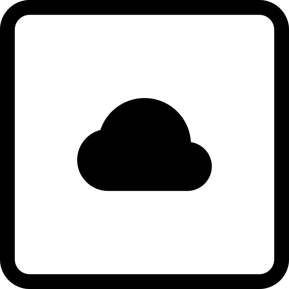 Internet Black Cloud Symbol In Square Button Comments - Upper Left Corner Arrow Clipart (980x980), Png Download