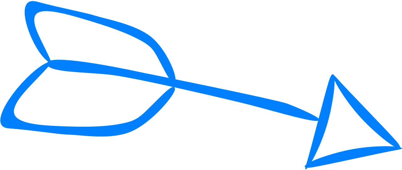Blue Doodle Arrow Png Clipart (1280x640), Png Download