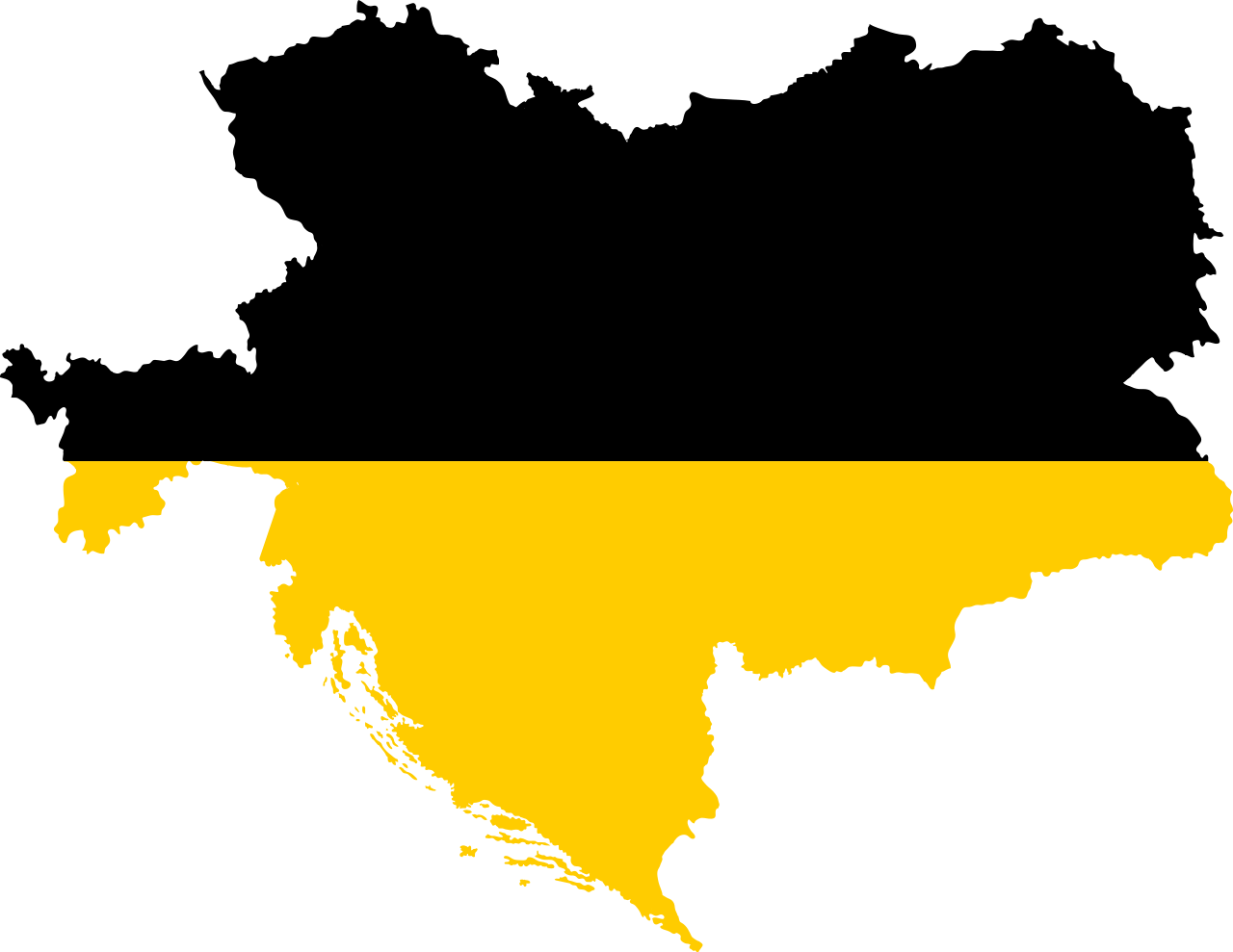 Flag Map Of The Austro hungarian Empire Austrian Empire Flag Map 
