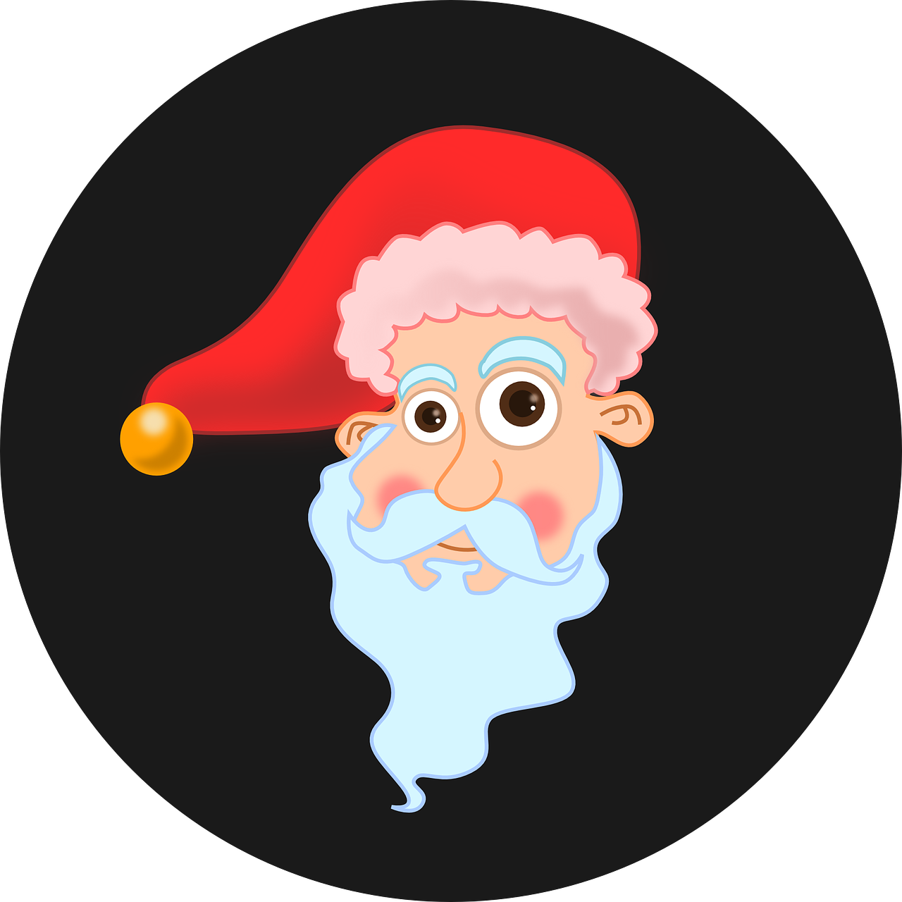 How To Set Use Cartoon Santa Head Svg Vector Clipart (600x600), Png Download