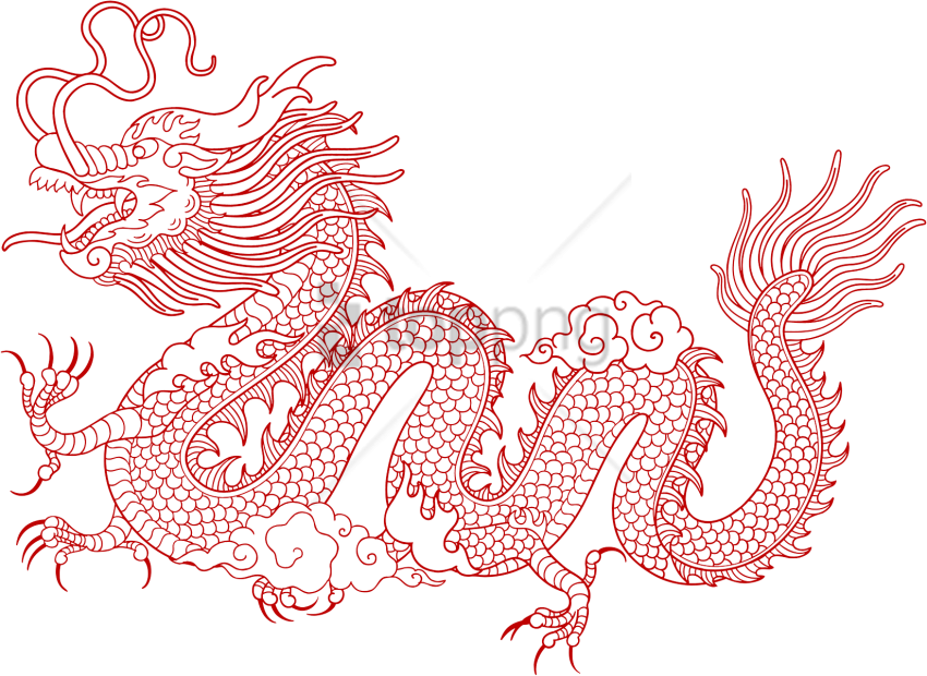 Free Png Download Chinese New Year Dragon Design Png - Chinese Dragon Png Transparent Clipart (850x620), Png Download