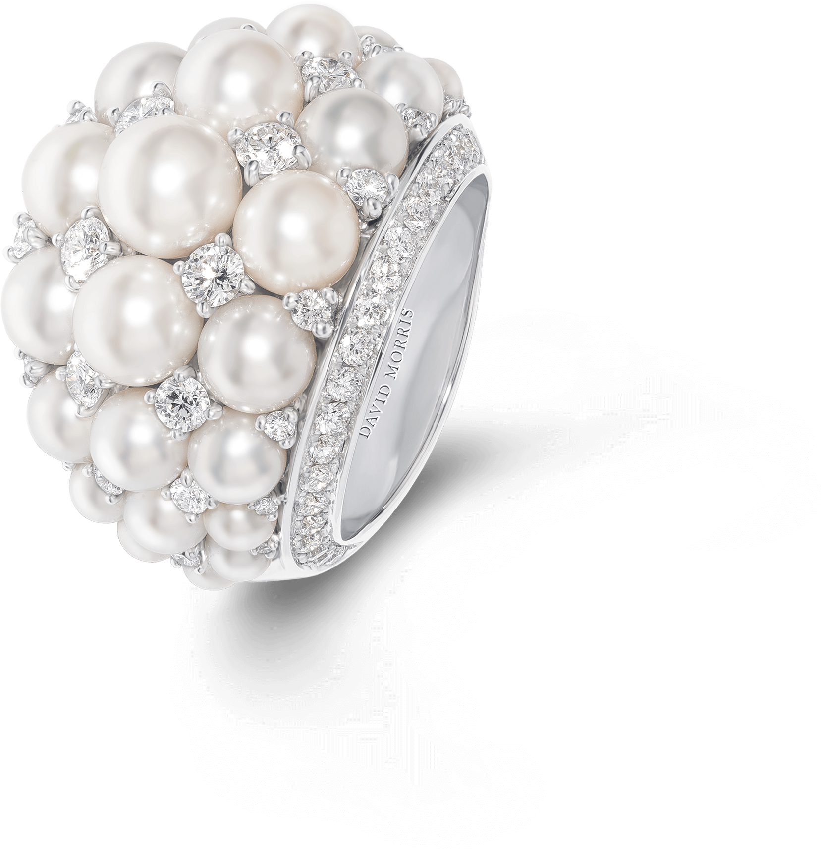 Pearl Deco Ring Akoya Pearl - David Morris Pearl Ring Clipart (3400x3400), Png Download