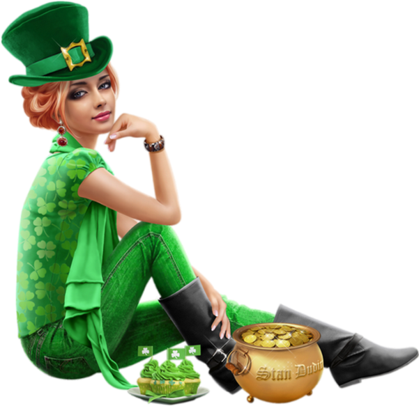 My Pot Of Gold - Leprechaun Femme Clipart (600x591), Png Download