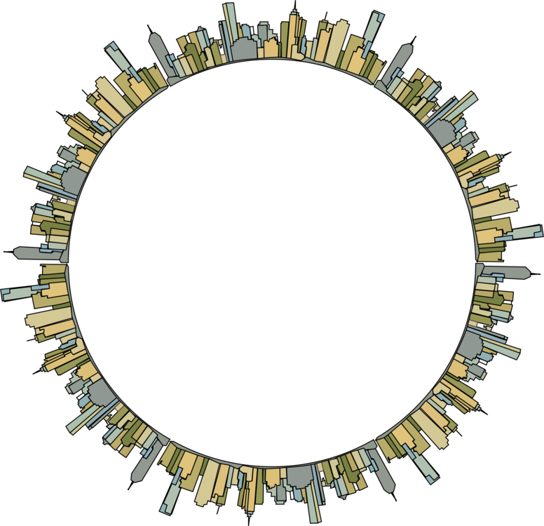 Computer Icons Cityscape City Skyline Melbourne - Circle Clipart (776x750), Png Download