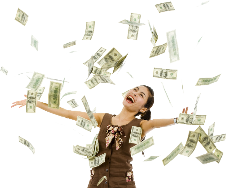 Make The Most Cash For Your Traffic - Girl Winning The Lottery Clipart (730x608), Png Download