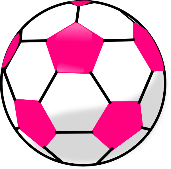 Soccer Ball With Hot Pink Hexagons Clip Art - Bola De Futebol Vetorizada - Png Download (600x590), Png Download
