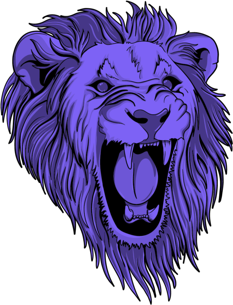 #mq #purple #lion #lions #head #wild - Vector Cara De Leon Clipart (1024x1024), Png Download