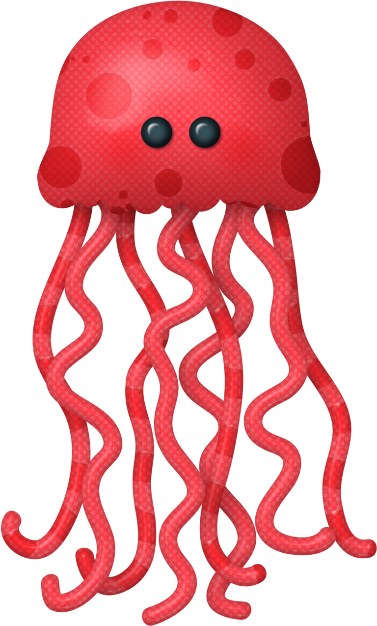 Marine Life Clipart Red Jellyfish - Jelly Fish Animals Clipart - Png Download (774x1280), Png Download