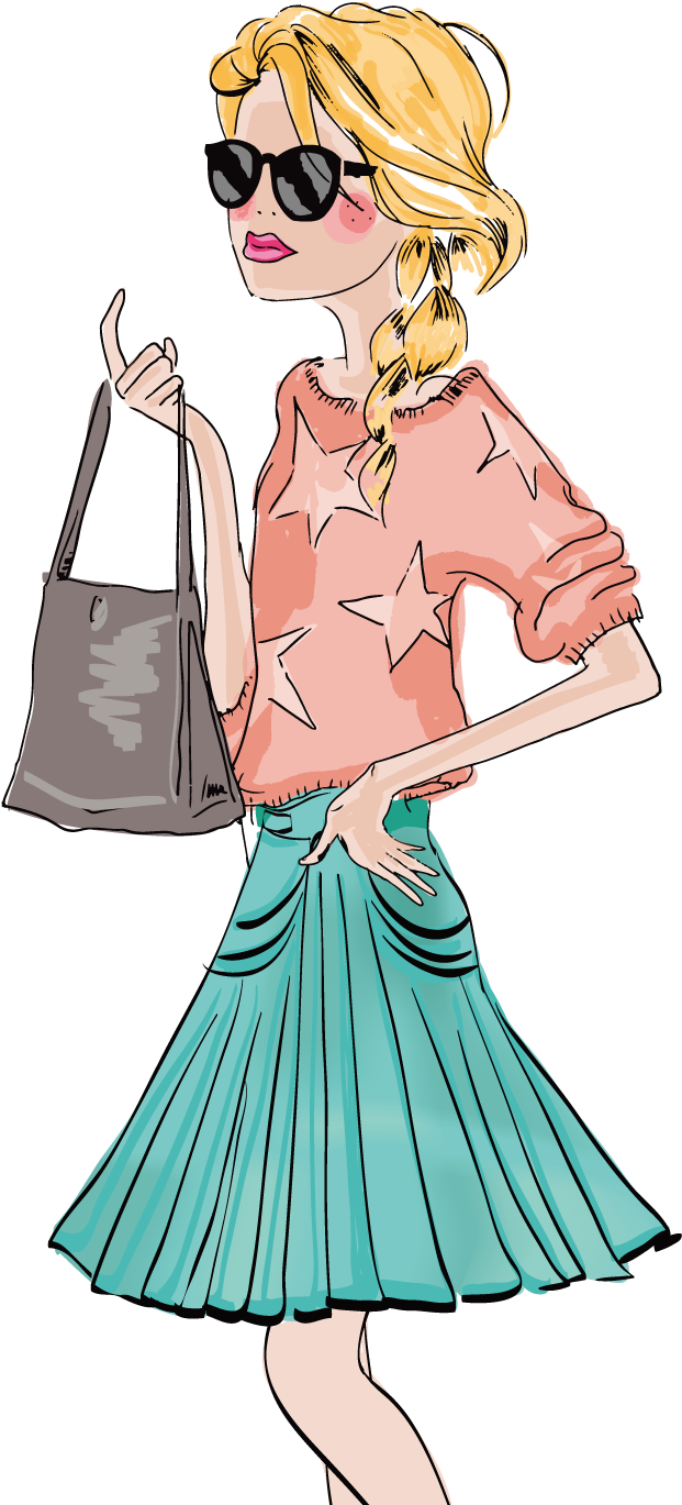 Svg Royalty Free Girl Drawing Fashion Illustration - Rich Girl Drawing Clipart (1500x1500), Png Download