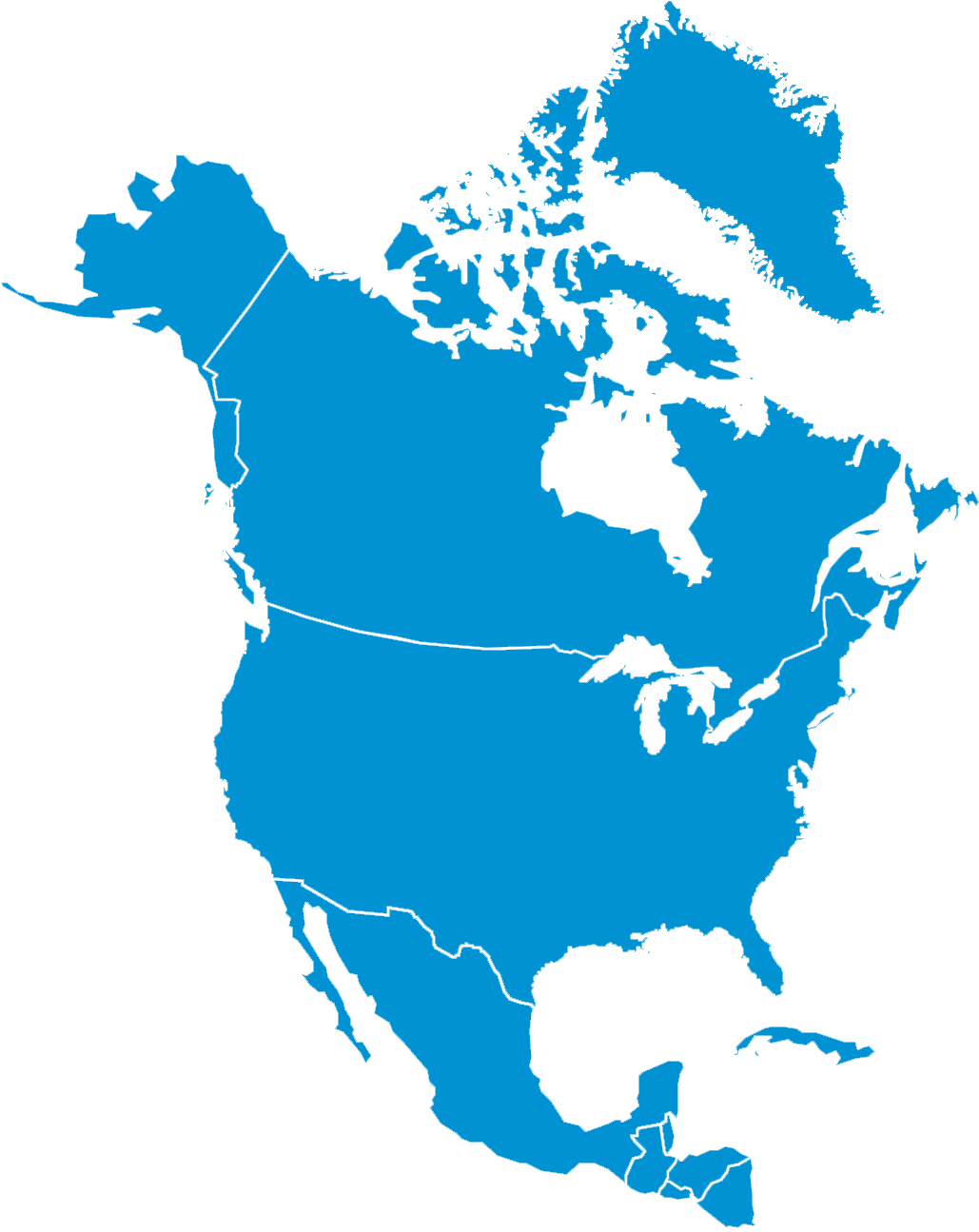 North-america - North America With Labels Clipart (2040x1430), Png Download