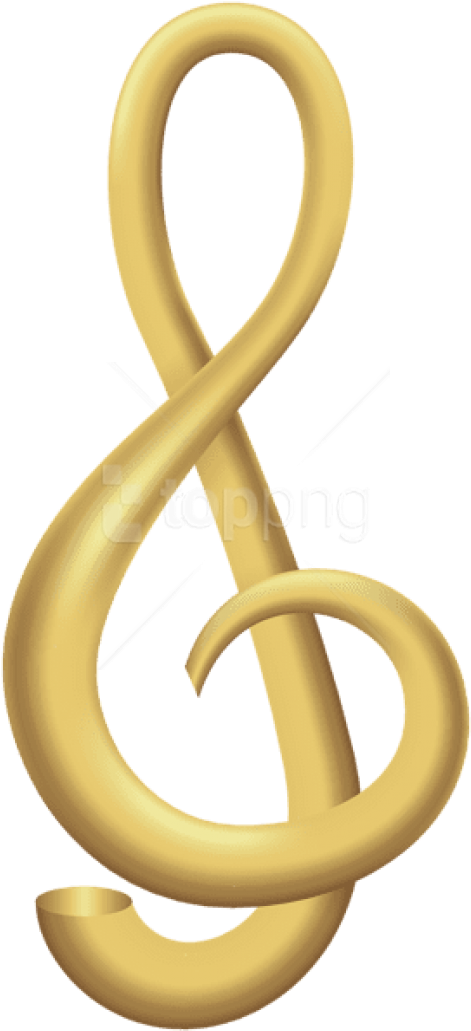 Free Png Download Treble Clef Gold Transparent Png - Gold Treble Clef Png Clipart (480x1040), Png Download