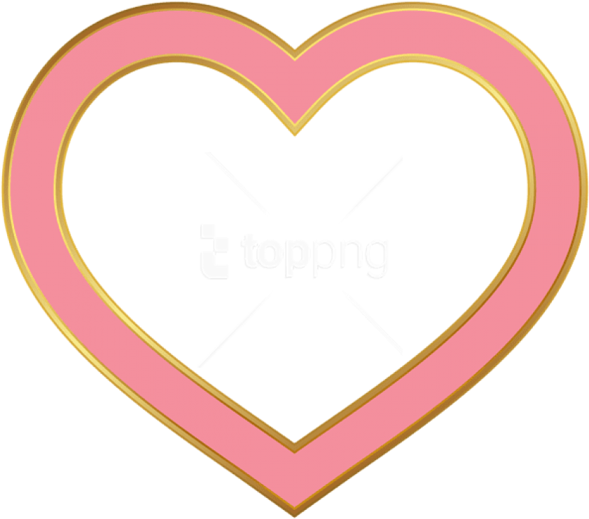 Free Png Heart Border Pink Png Images Transparent - Heart Border Clipart (850x748), Png Download