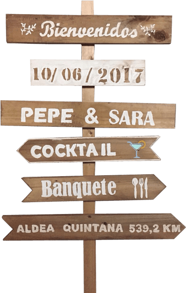 Cartel De Madera Flechas Boda - Sign Clipart (600x600), Png Download