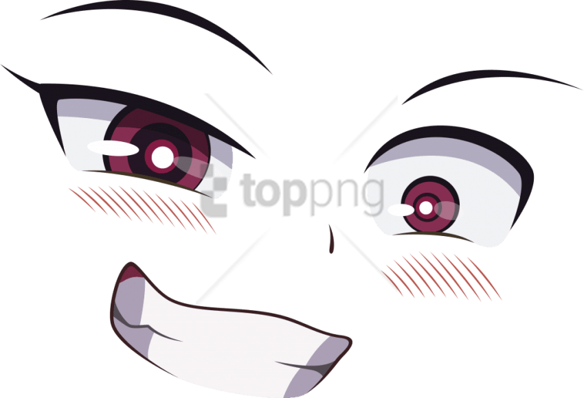 Free Png Download Anime Eyes And Blush Png Images Background - Anime Eyes And Mouth Clipart (850x580), Png Download