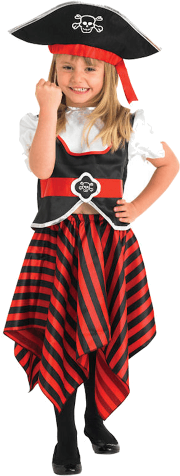 Child Girls Pirate Kids Fancy Dress Costume - Pirate Fancy Dress Kids Clipart (600x951), Png Download