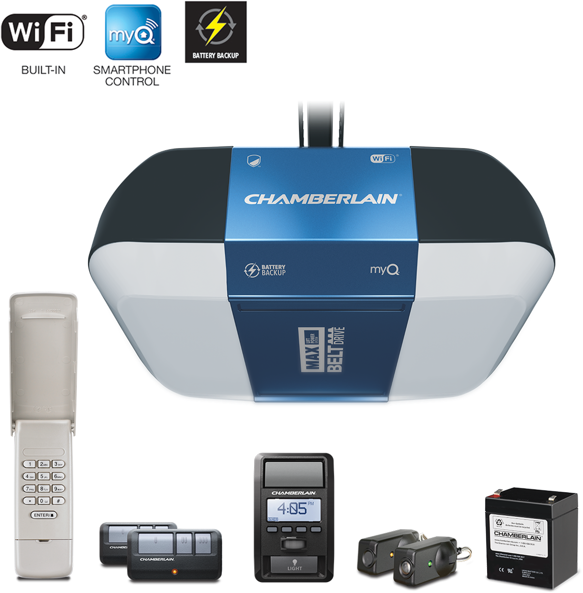 Chamberlain B1381 - Garage Door Opener Clipart (1240x1240), Png Download