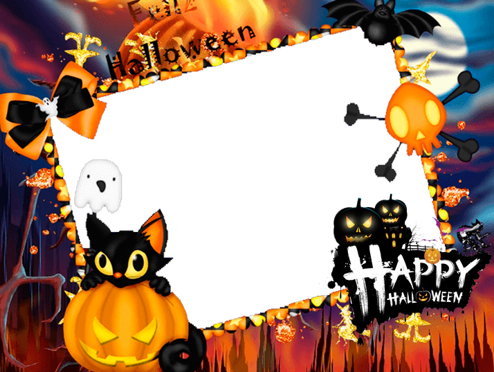 Halloween Photo Booth Frame Clipart (714x537), Png Download