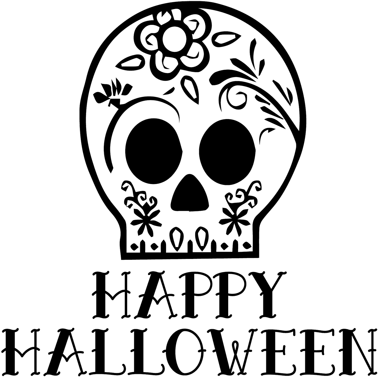 Skull Happy Halloween Stamp - Skull Clipart (1280x1280), Png Download