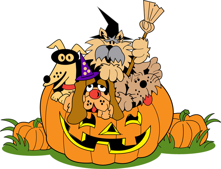 Happy Halloween Clipart For Download Free - Halloween Animals Clip Art - Png Download (750x573), Png Download