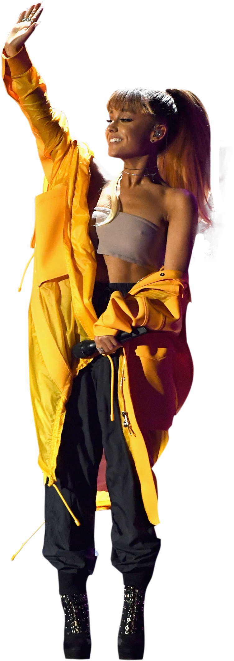 Ariana Grande In Yellow Dress On Stage - Fun Clipart (2199x3000), Png Download