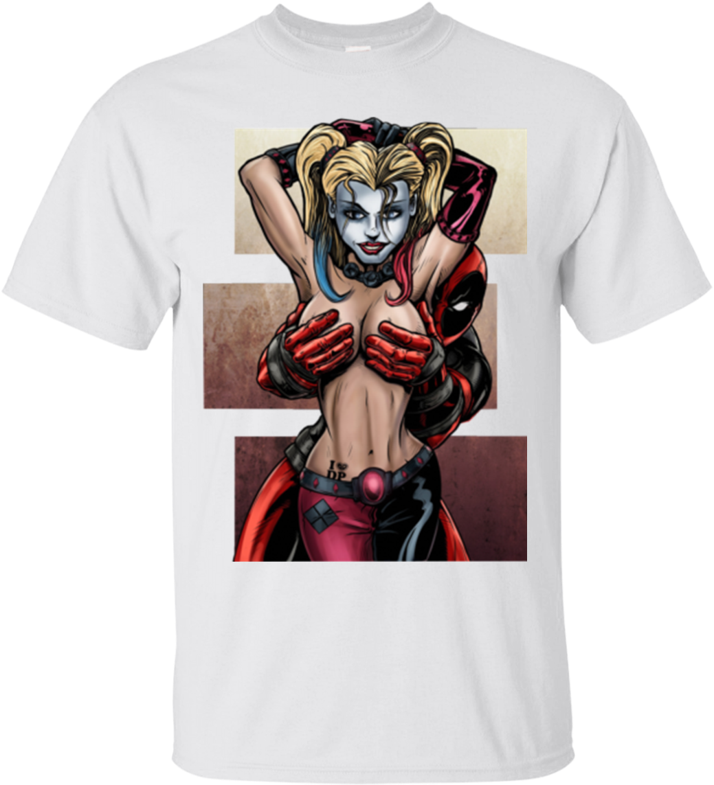 Graphic Freeuse Download Deadpool Hoodies Sweatshirts - Harley Quinn Sexy Shirt Clipart (1155x1155), Png Download