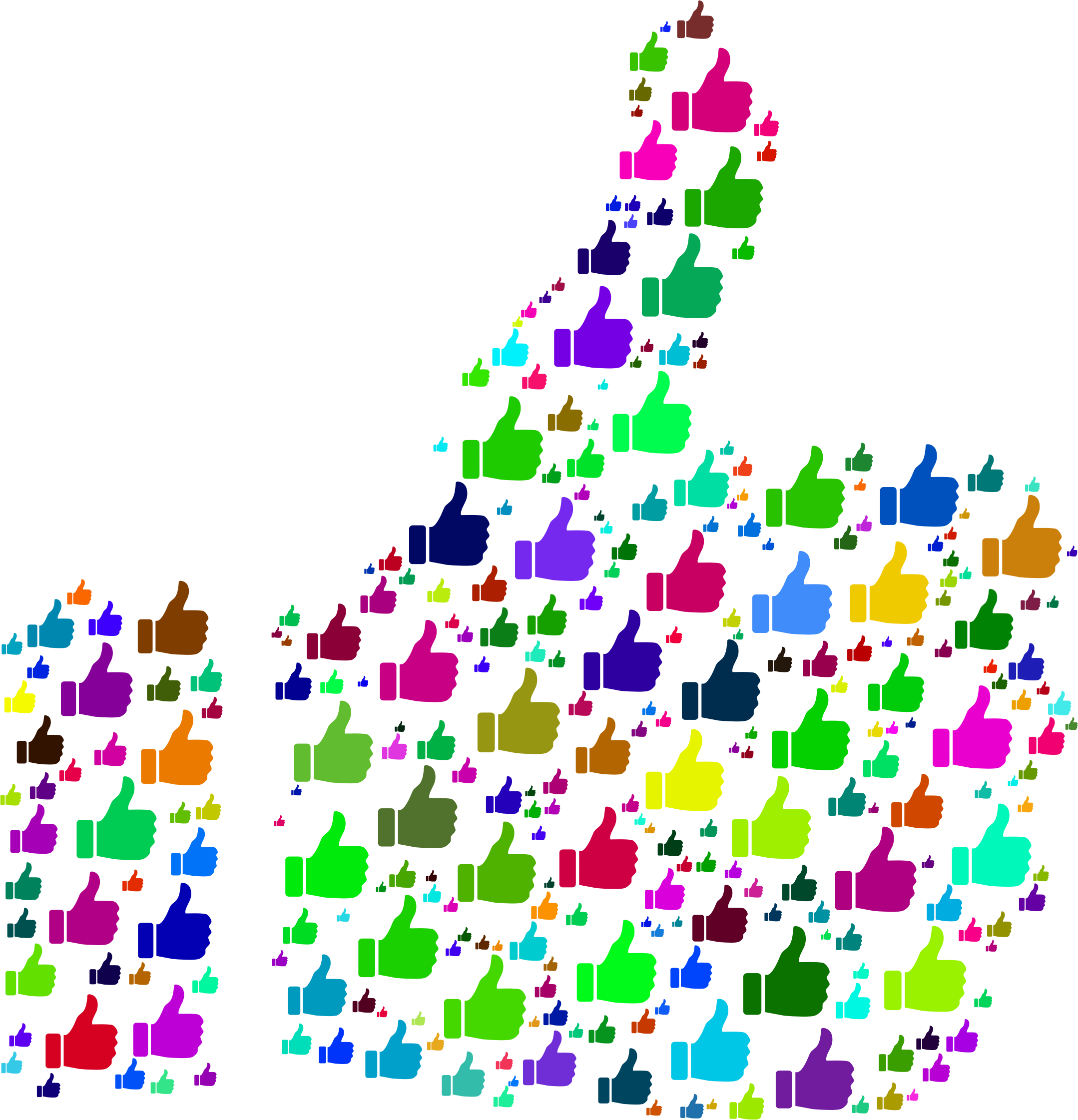 Clipart Thumbs Up Microsoft - Thumbs Up Colorful Clipart Png Transparent Png (2158x2242), Png Download