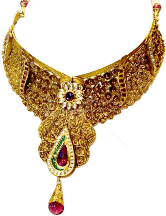 Free Png Gold Necklace Png - Gold Jewellery Necklaces Png Clipart (850x742), Png Download