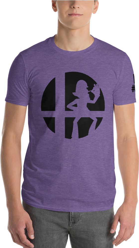 Waluigi Short Sleeve T Shirt - Shirt Clipart (1000x1000), Png Download