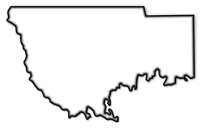 A Map Of Wakulla With A Black Outline, Drop Shadow, - Silhouette Clipart (768x491), Png Download