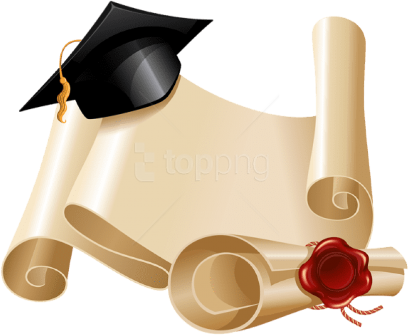 Free Png Diploma And Graduation Hatpicture Png Images - Graduation Card Vector Design Clipart (850x693), Png Download