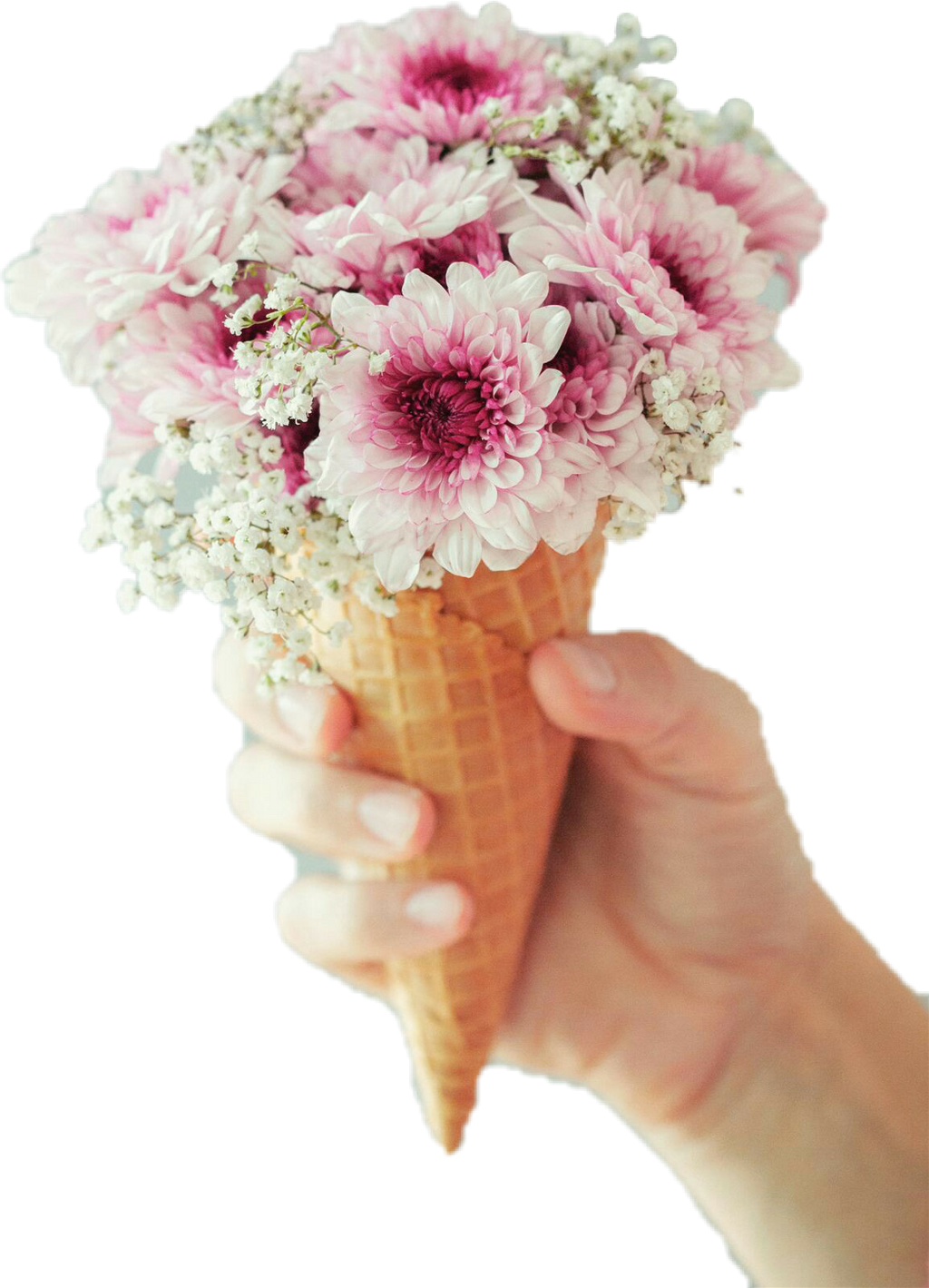 Icecream Flowers Flowercone Beautiful Kanwalmemon Report - Aesthetic Flower Ice Cream Clipart (1024x1419), Png Download