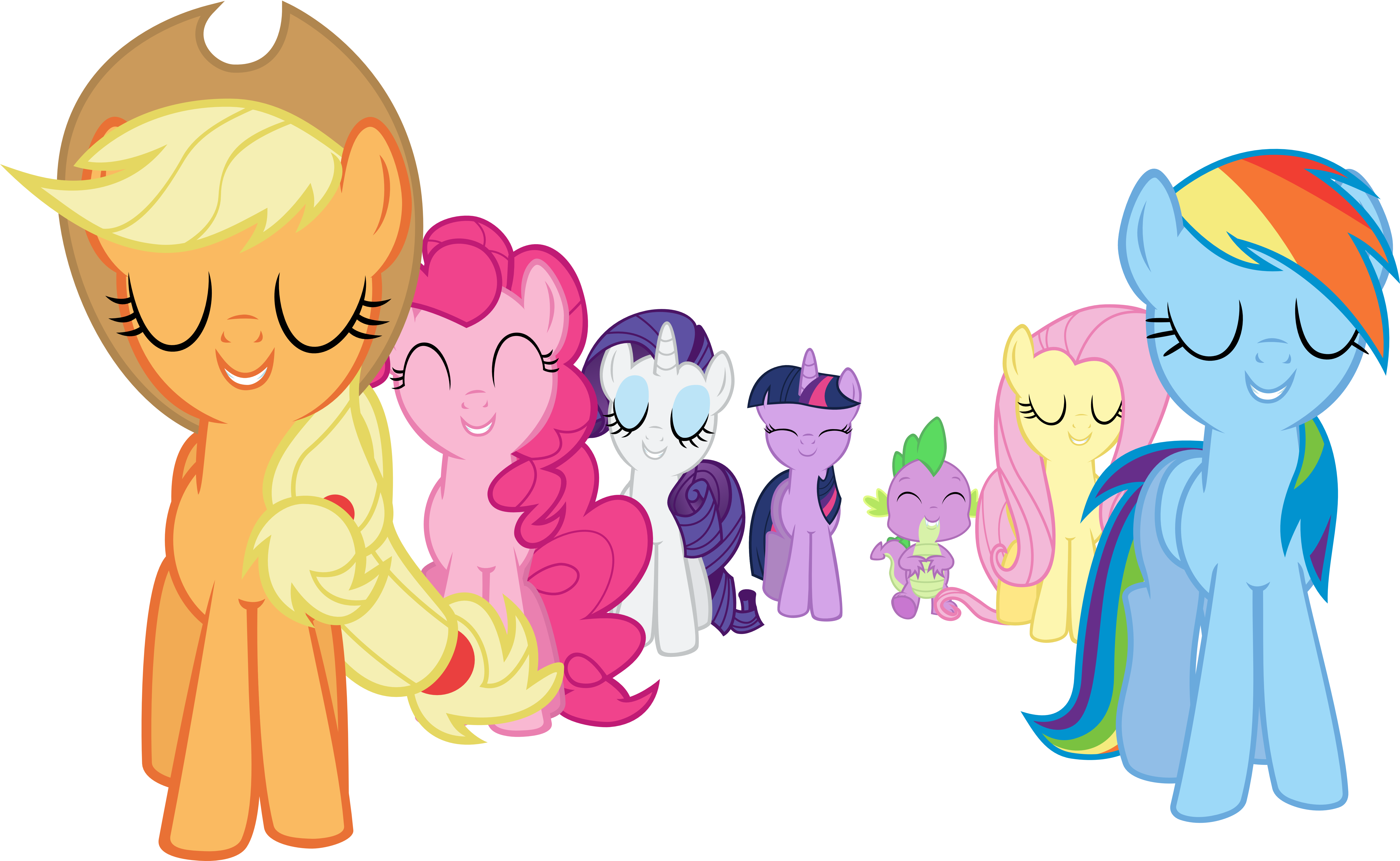 My Little Pony Clipart Group - My Little Pony Friendship Is Magic Mane 6 - Png Download (6114x3762), Png Download