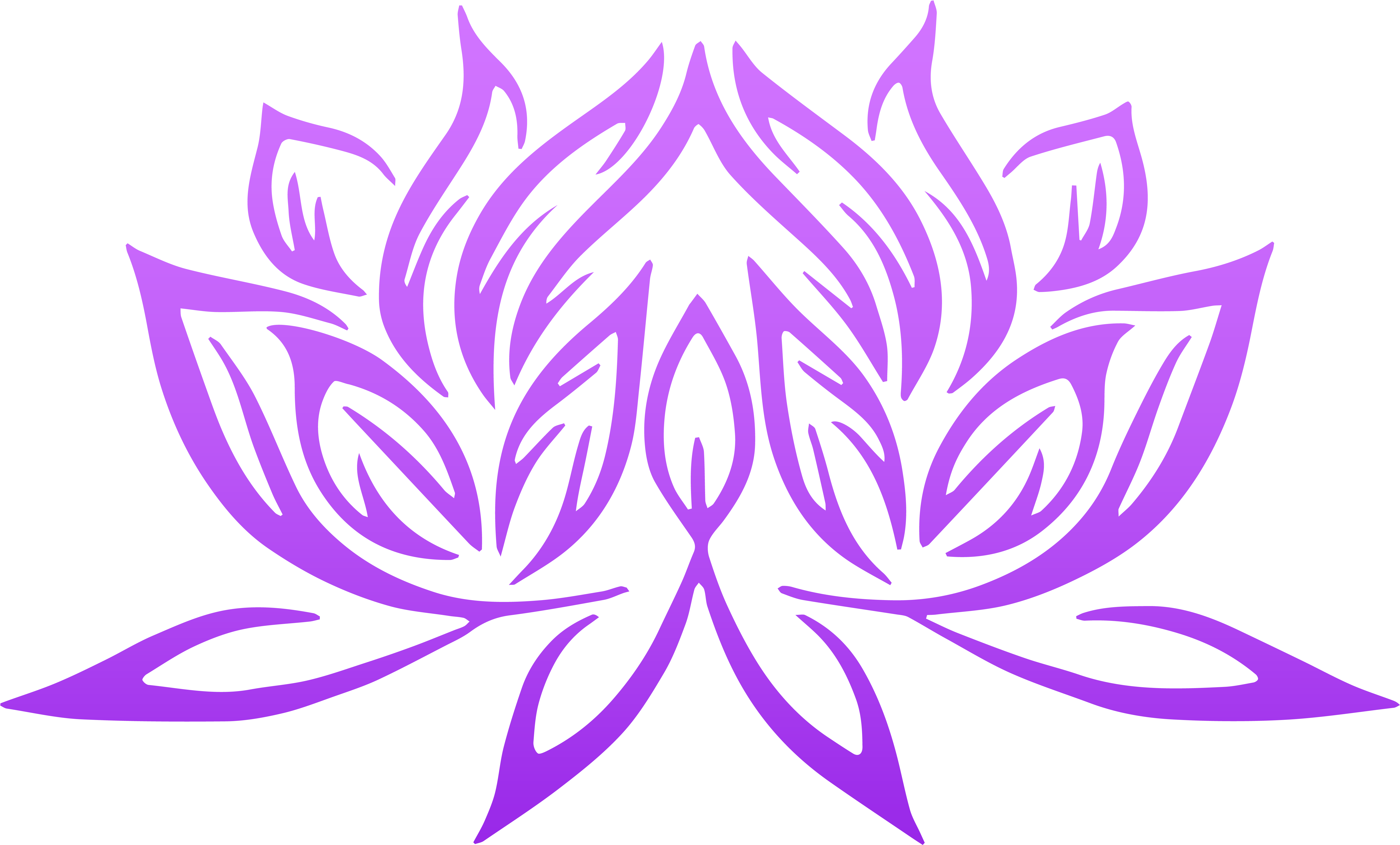 Purple Lotus Wedding Studio - Lotus Flowers Design Clipart (6400x3956), Png Download