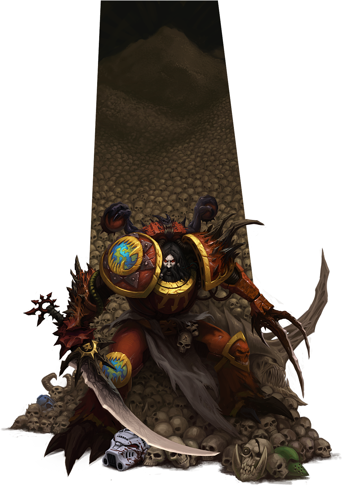 35823519 - World Eater Chaos Lord Ary Clipart (1182x1700), Png Download