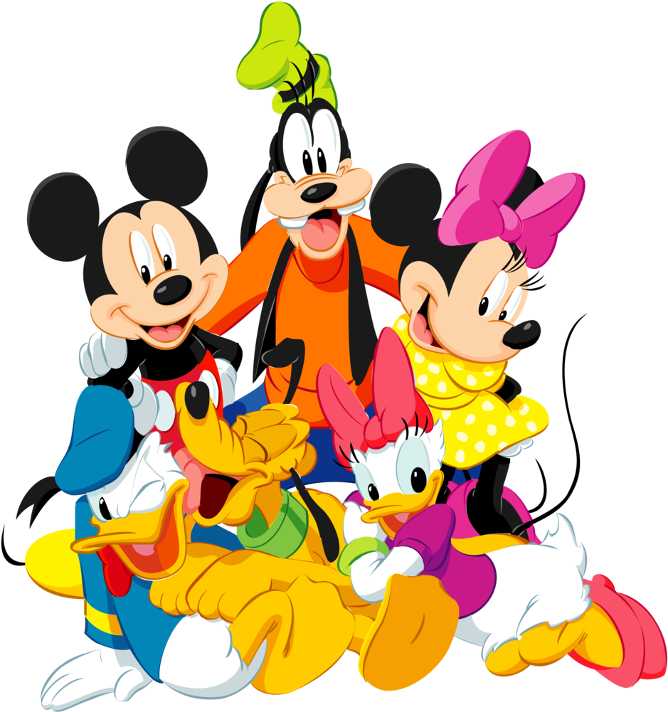 Fundo Casa Do Mickey - Mickey Mouse And Friends Clipart (965x1024), Png Download