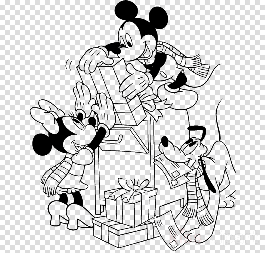 Mickey Mouse And Friends Drawing Christmas Clipart - Png Download (900x860), Png Download