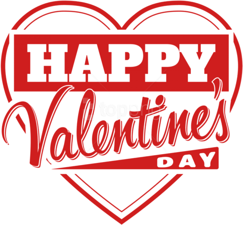 Free Png Download Happy Valentine's Day Heart Transparent - Happy Valentines Day Clipart Png (850x788), Png Download