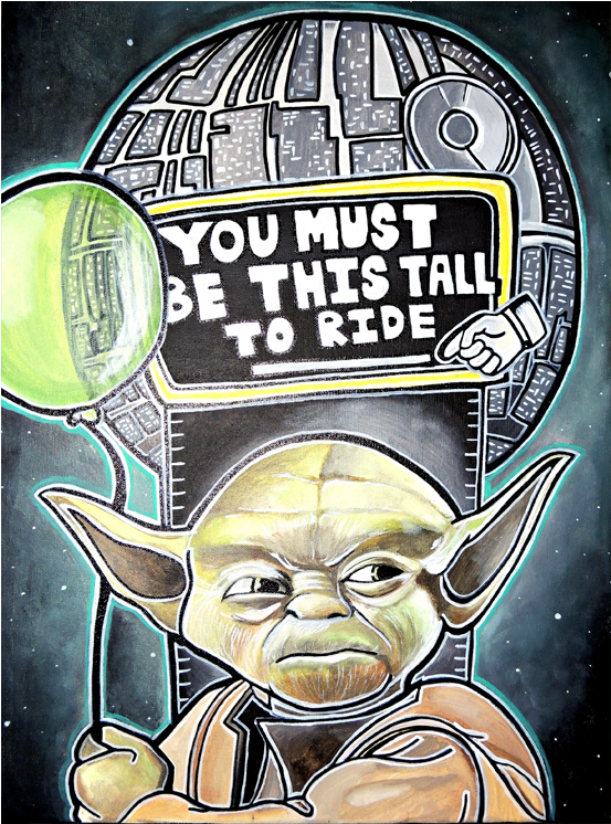 You Must Be This Tall Yoda Print 11″ X 14″ - You Must Be This Tall To Ride Transparent Clipart (980x745), Png Download