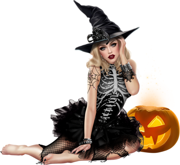 Tube Witch Halloween Png Clipart (600x550), Png Download