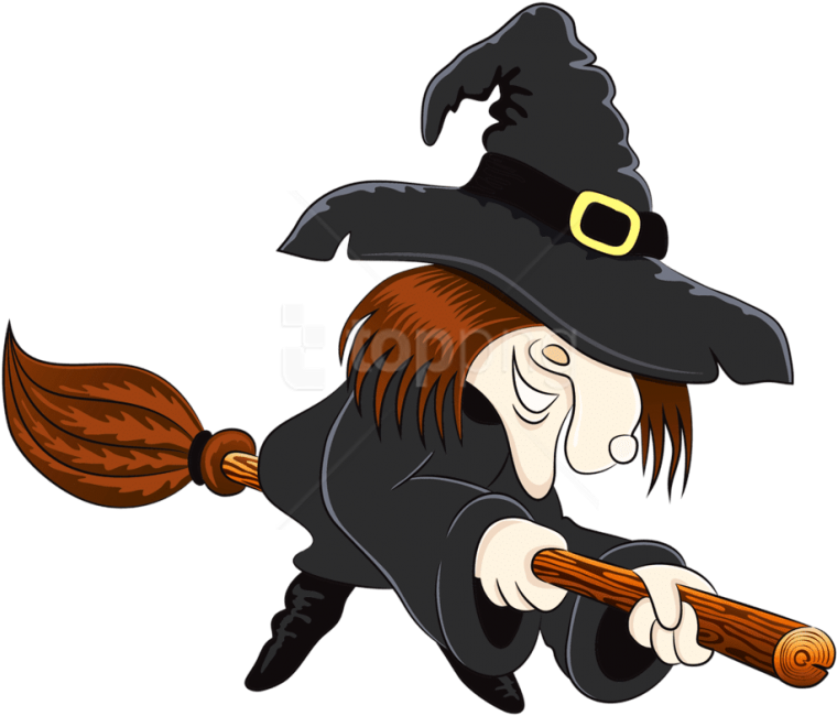 Free Png Witch Png Images Transparent - Ведьма На Метле Рисунок Clipart (850x684), Png Download
