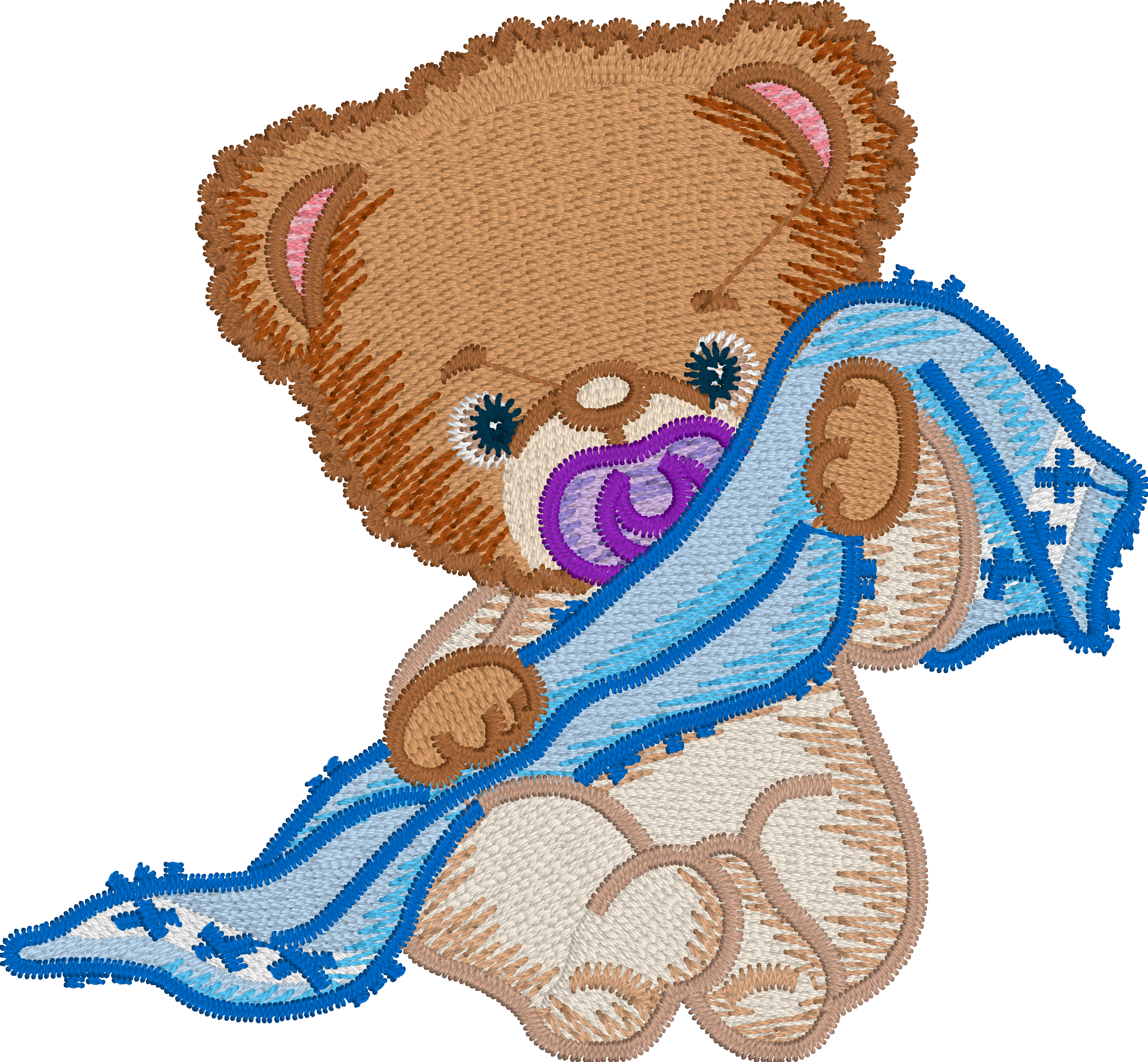 Teddy Bear Embroidery Design Without Embrilliance Enthusiast's - Cartoon Clipart (2343x2168), Png Download