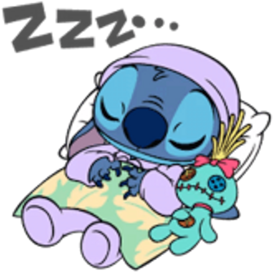 Sleep Cute Sleeptogether Disney Disneycute Liloa - Stickers Stitch Clipart (1024x1024), Png Download